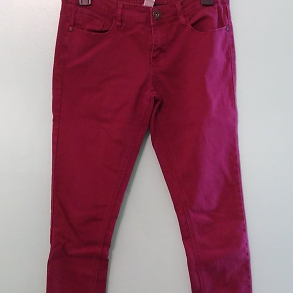 Maroon skinny jeans
